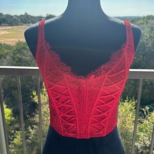 Red lace Victoria’s Secret corset